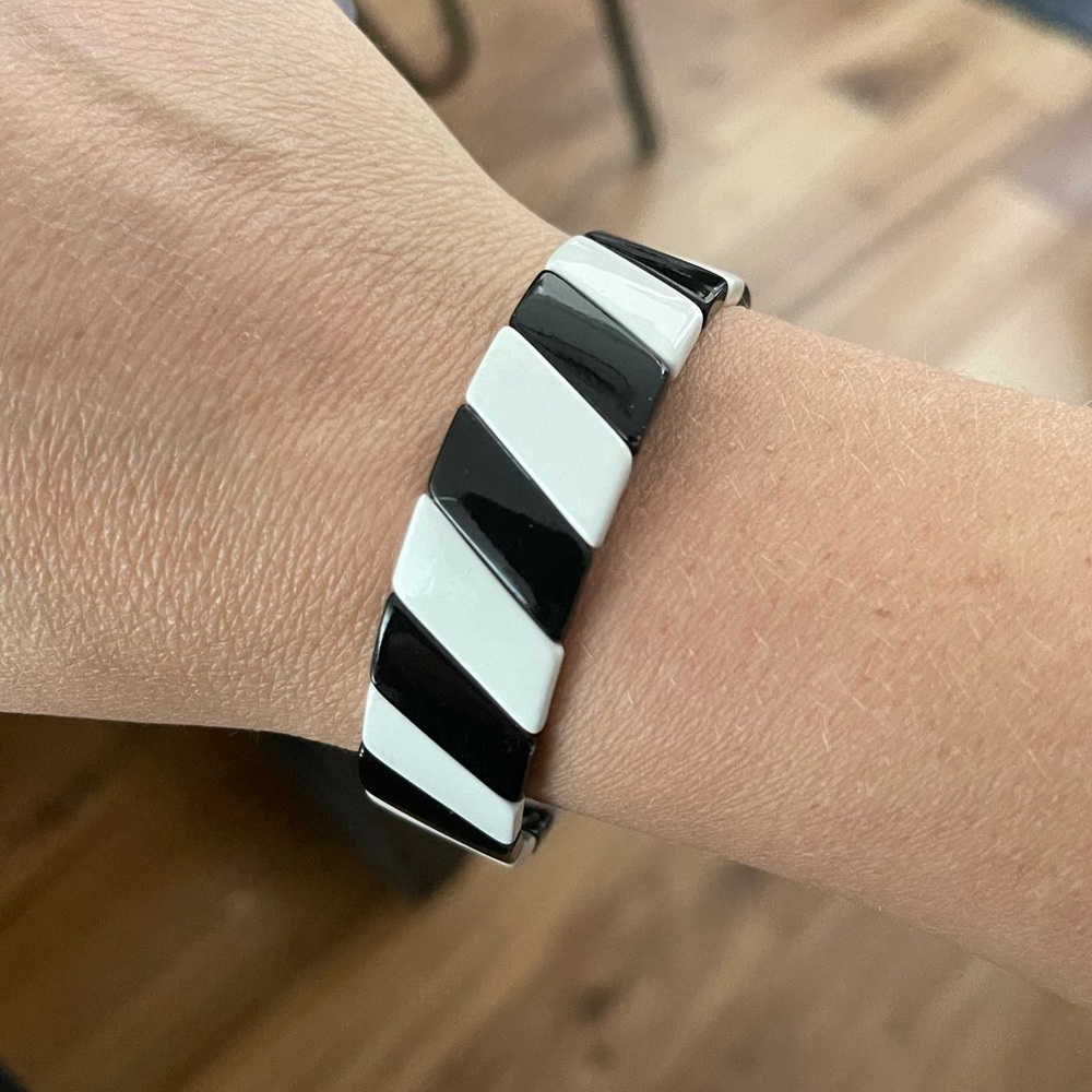 Roxanne Assoulin Black & White Stripe Bracelet